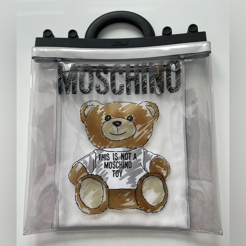 SOLD Moschino Transparent PVC Teddy Bear Tote Bag